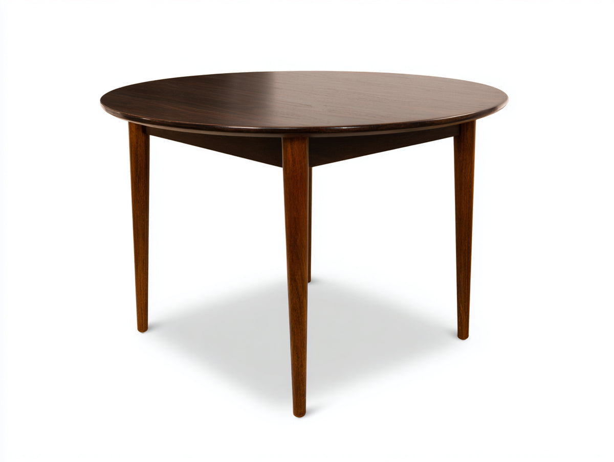 Esstisch Massivholz 120×120×75 cm dunkelbraun für Esszimmer – rund mit konischen Beinen