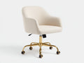 Liegestuhl aus Strukturstoff 68×66×84 cm Creme/Gold für Wohnzimmer - drehbar und höhenverstellbar