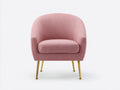 Liegestuhl aus Strukturstoff 72×73×84 cm Rosa/Gold für Wohnzimmer - mit Armlehnen