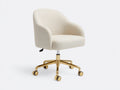 Bürostuhl Stoffbezug 64×62×84 cm – cremeweiß/gold – drehbar mit Rollen