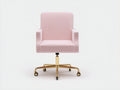 Liegestuhl aus Stoff 64×67×90 cm Rosa/Gold für Wohnzimmer - drehbar mit Rollen