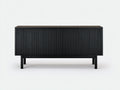Sideboard-Holzwerkstoff-160×40×78 cm-Schwarz-Lamellenfront fürs Wohnzimmer