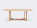 Esstisch-Holz-200×90×75 cm-Hellbraun-geometrisches Gestell fürs Esszimmer