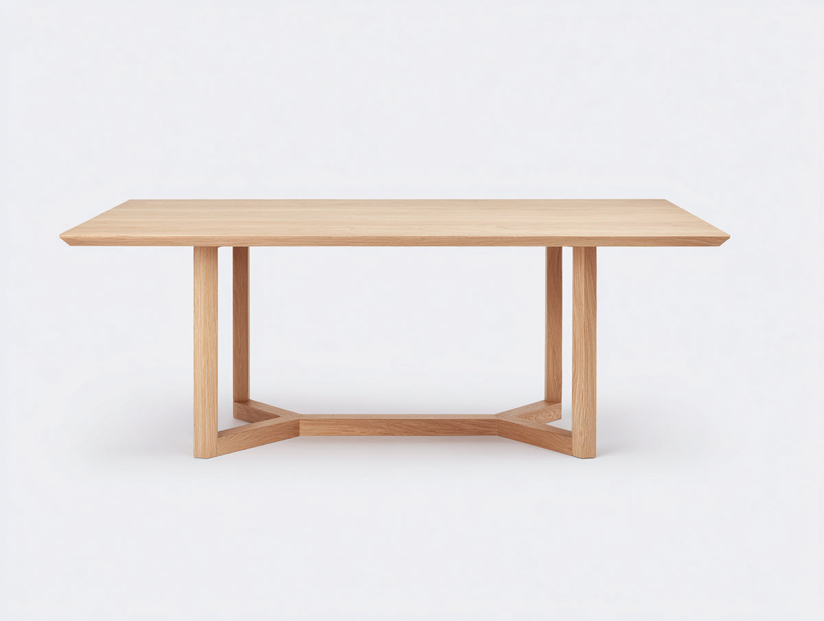 Esstisch-Holz-200×90×75 cm-Hellbraun-geometrisches Gestell fürs Esszimmer