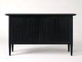 Sideboard aus Holz 160×42×88 cm Schwarz für Wohnzimmer - vier Rillentüren und erhöhte Beine