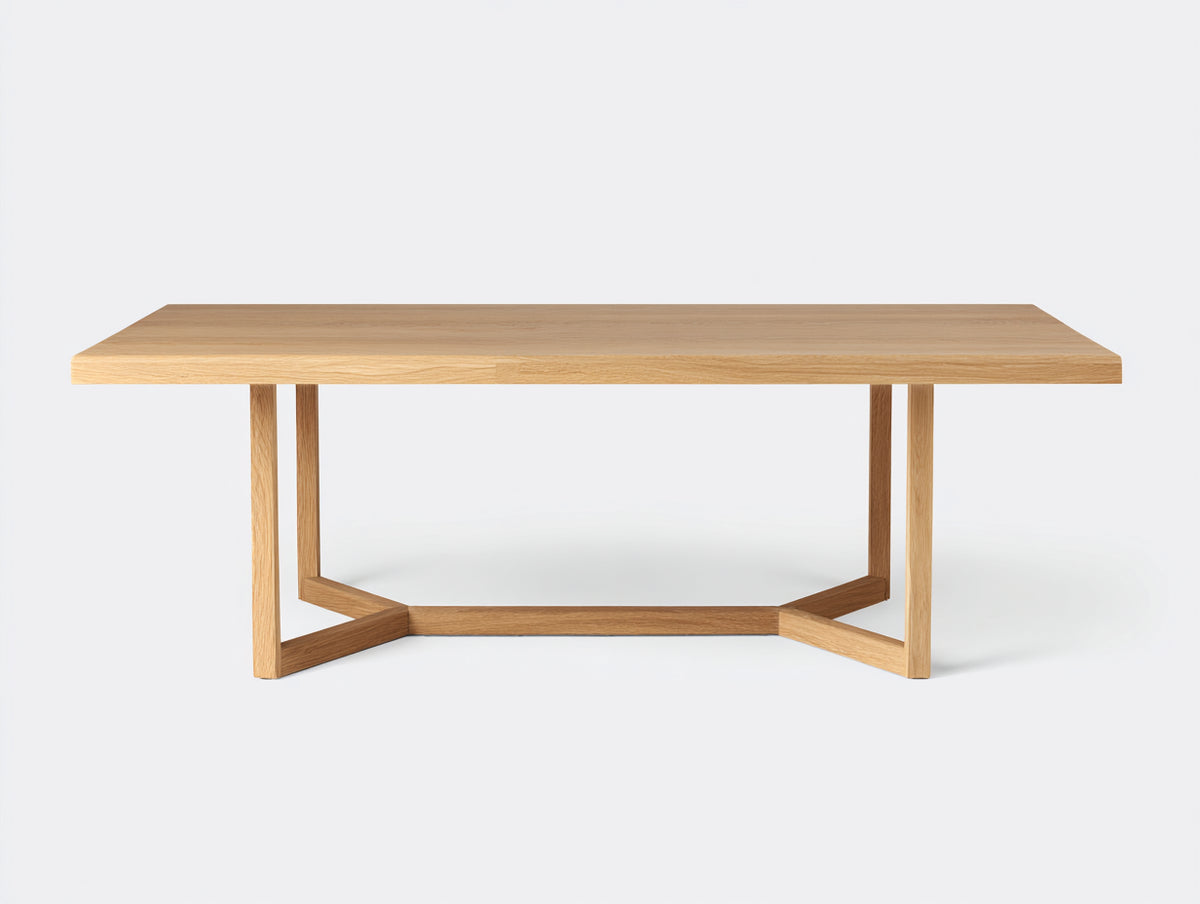 Esstisch-Holz-220×95×75 cm-Naturbraun-breite Tischplatte fürs Esszimmer